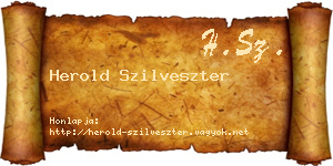 Herold Szilveszter névjegykártya